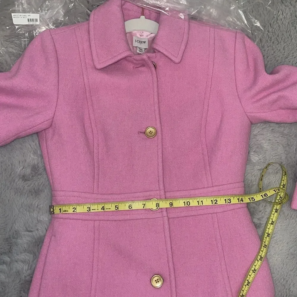 Last One NWT PINK J. CREW Wool-blend lady coat